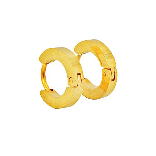 Gold IP PLated Flat Huggies Earring 83-619G
