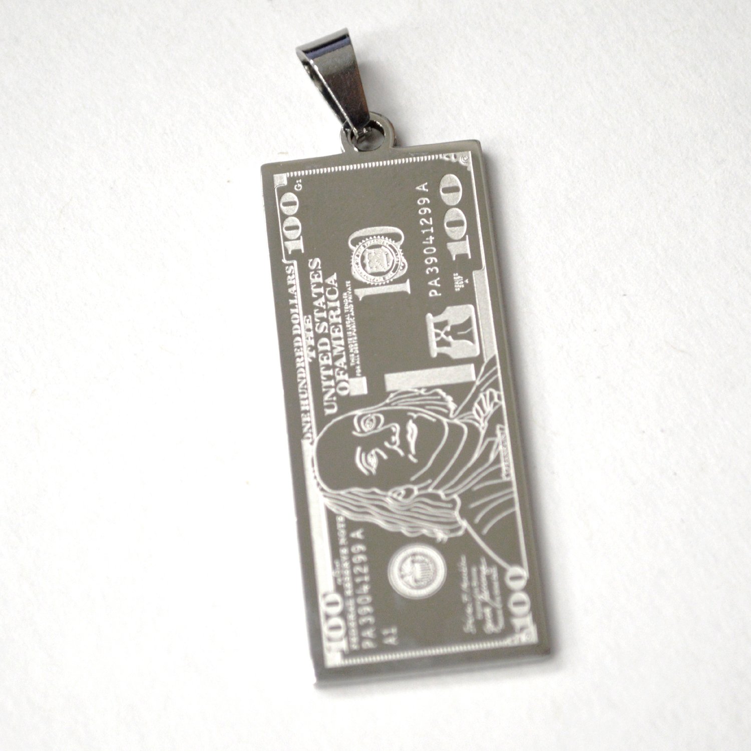 US Dollar Bill Stainless Steel Pendant 86-2450S-L