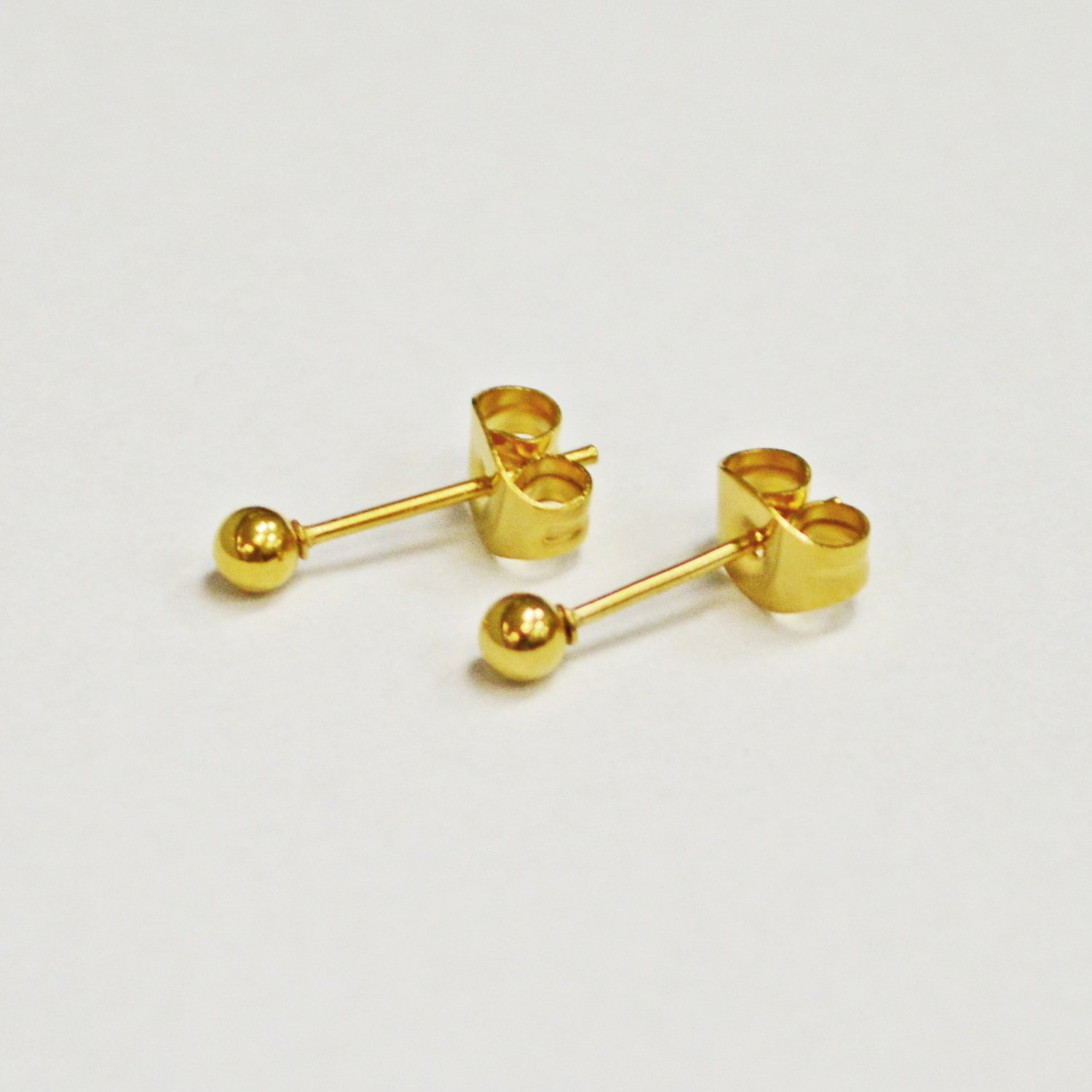 3MM GOLD BALL STUD EARRINGS 83-717G-3 (10 Prs)