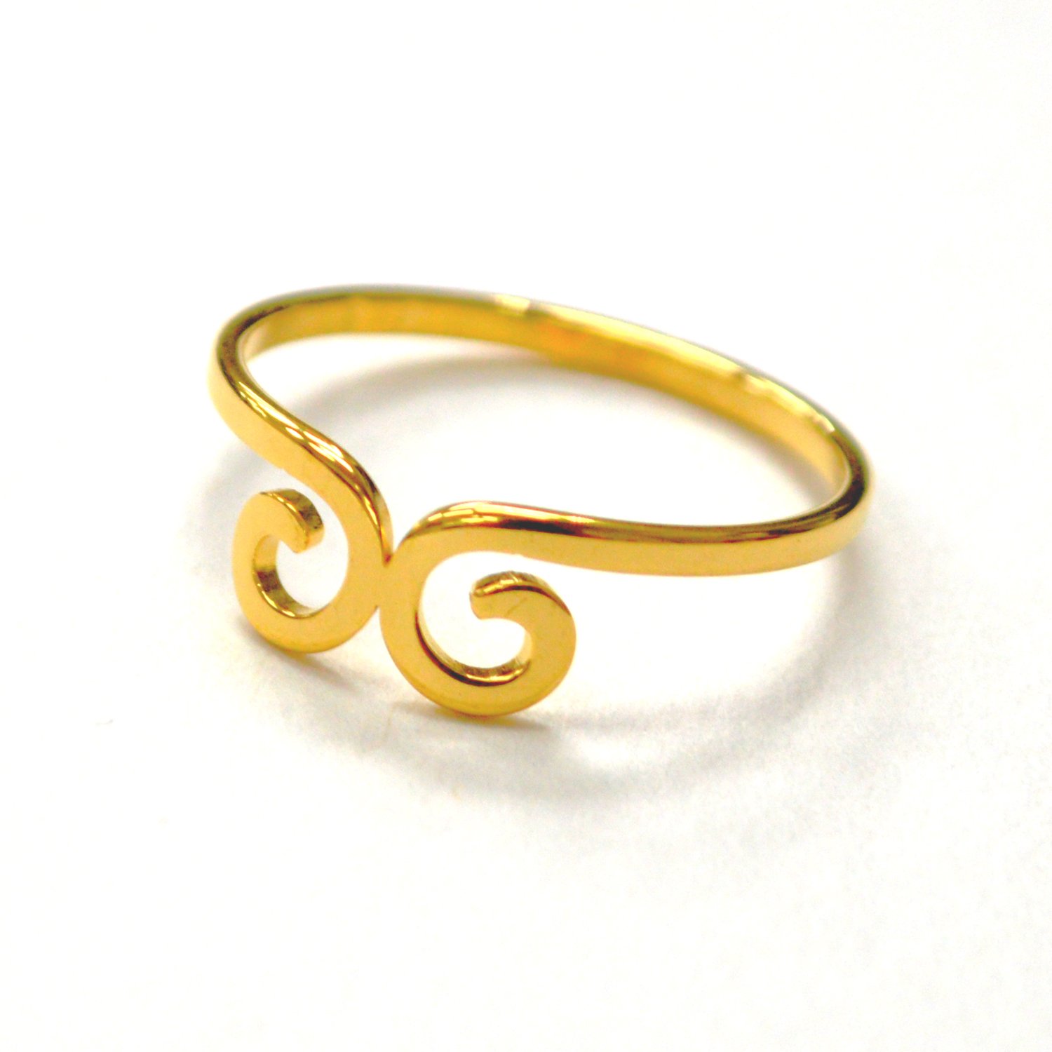 Swirl Spiral Gold IP Plated Ring 81-1746G