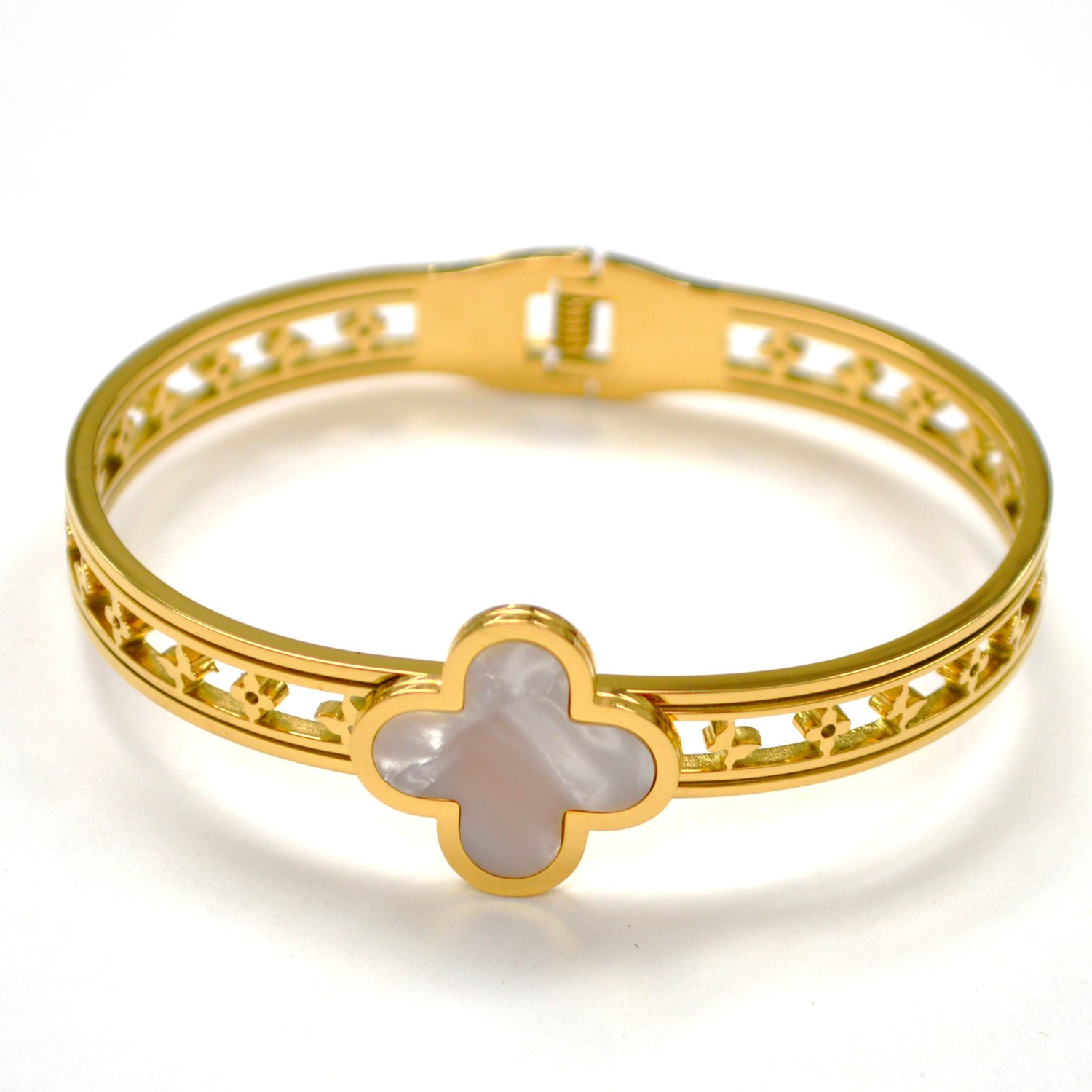 Designer Inspired Gold Plated Bangle 84-1934G- MOP