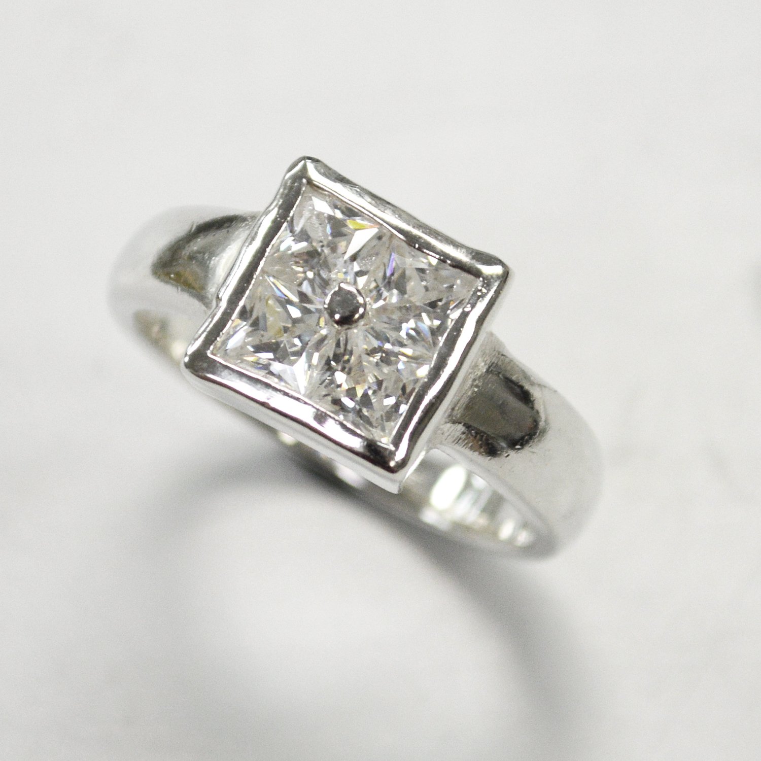 CZ Stone Ring Sterling Silver 51-2064