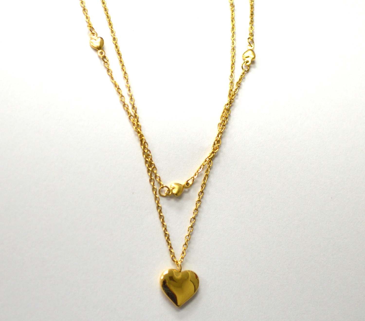 2 Layer Gold IP Plated Necklace 85-257