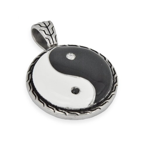 Ying and Yang Stainless Steel Pendant 86-1796S