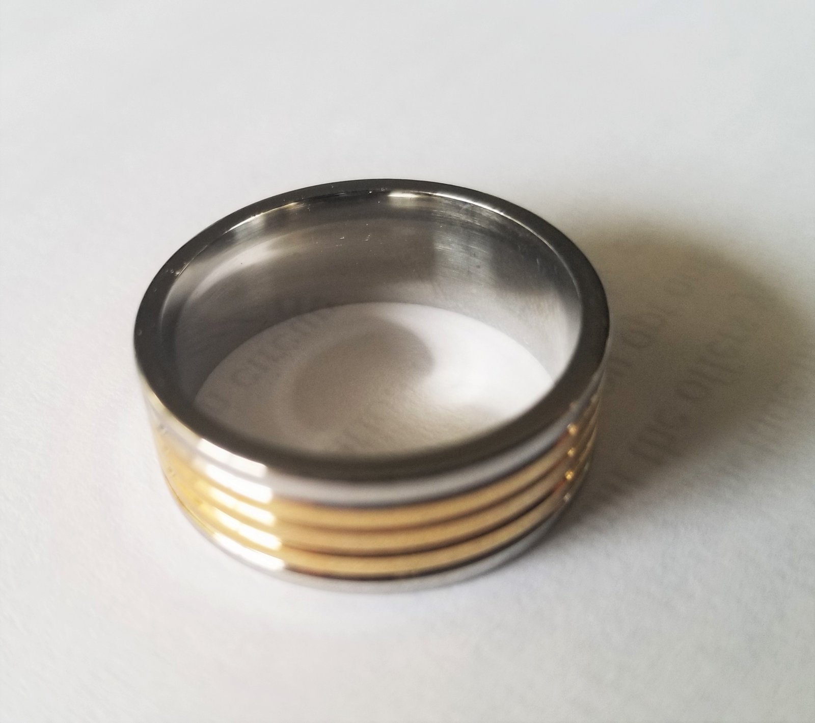 2 Tone Gold Stainless Steel Ring(8mm)