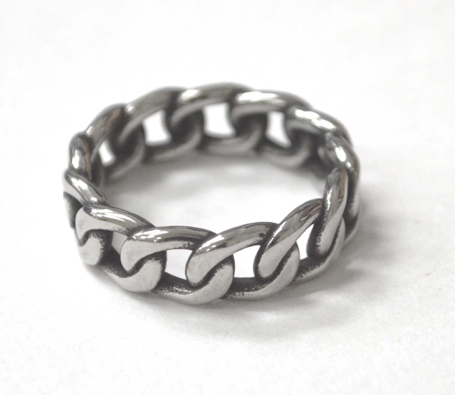 7mm Curb Link Stainless Steel Ring 81-1176S