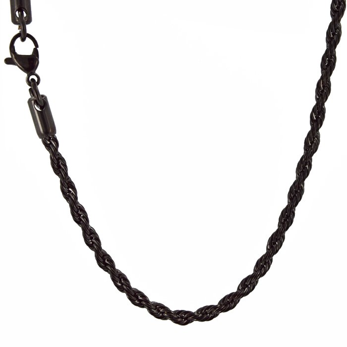 2mm Black Plated Rope Chain 85-143B-2