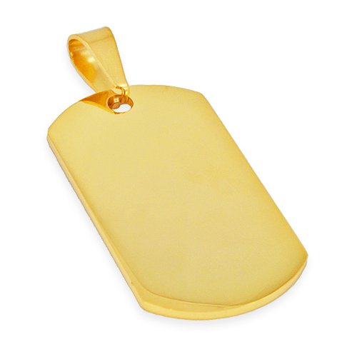 Dog Tag Gold Plated Pendant 86-564G