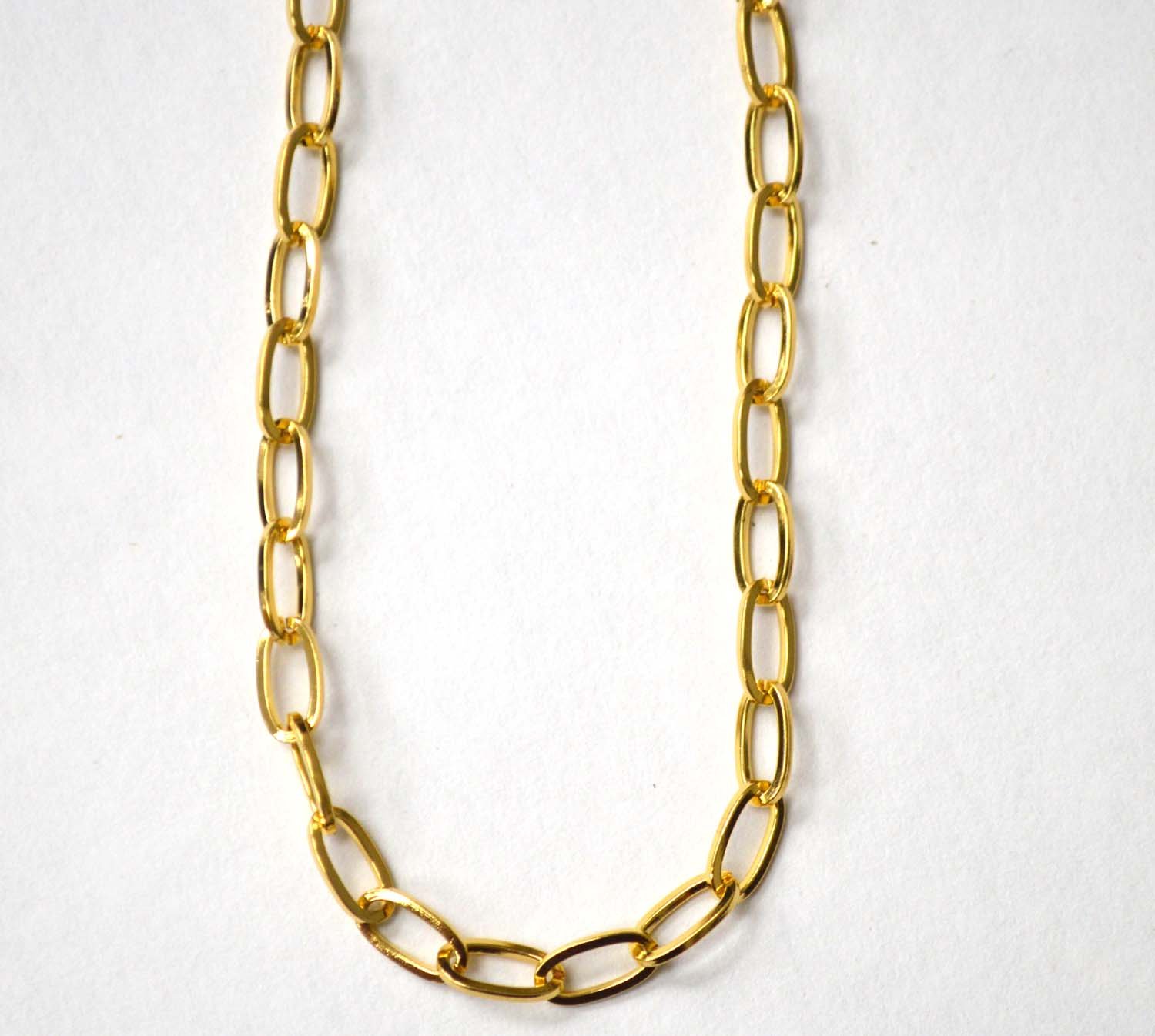 Oval Rolo Gold IP Plated Link Chain 85-275G