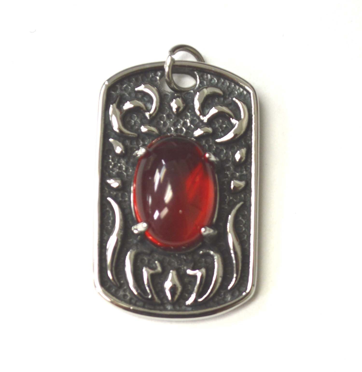 Red Stone Stainless Steel Pendant 86-2402