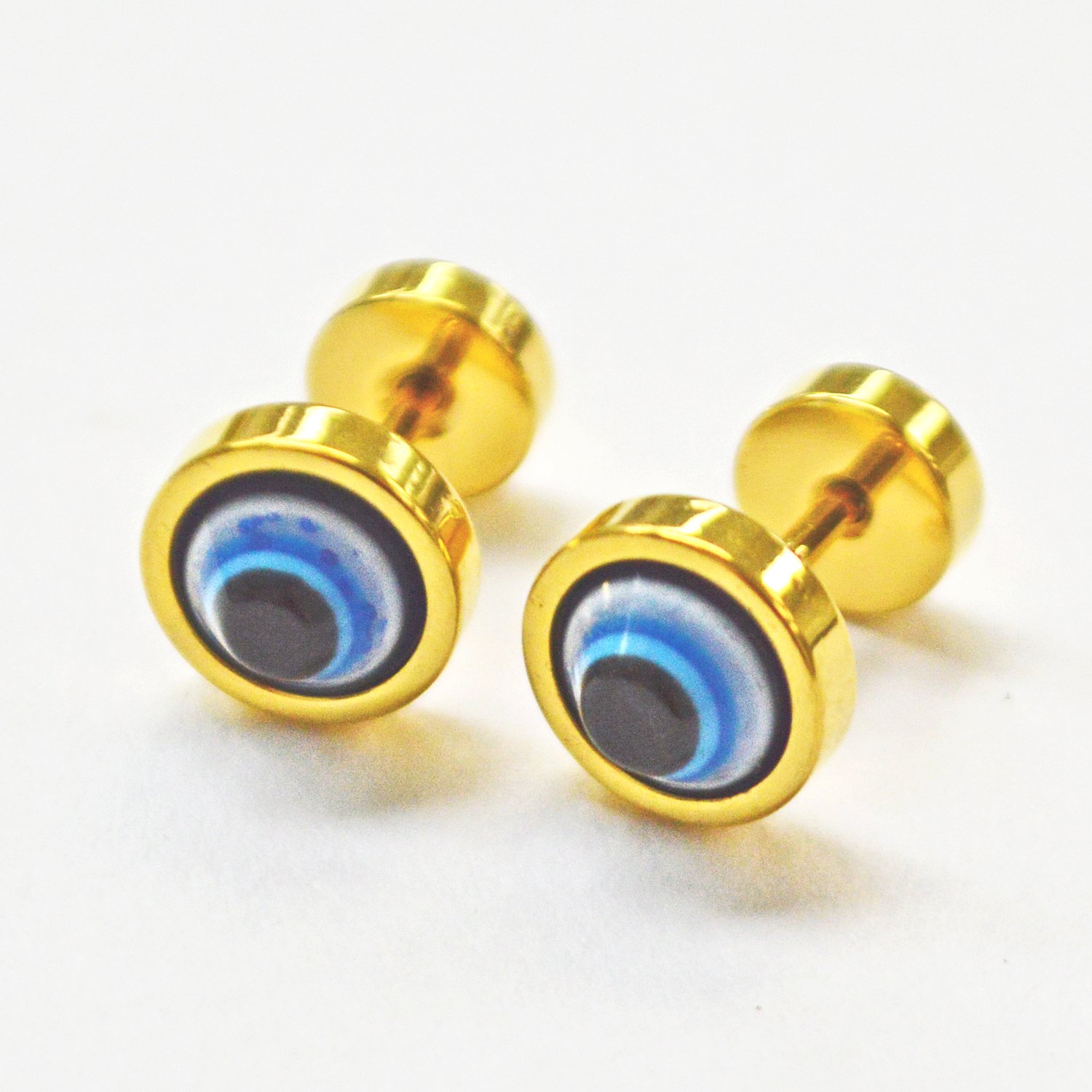 GOLD EYE BALL STUD EARRINGS 83-761