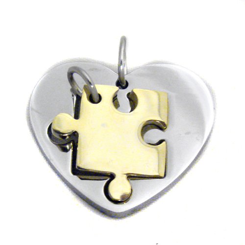 Heart Puzzle Stainless Steel Pendant 86-926