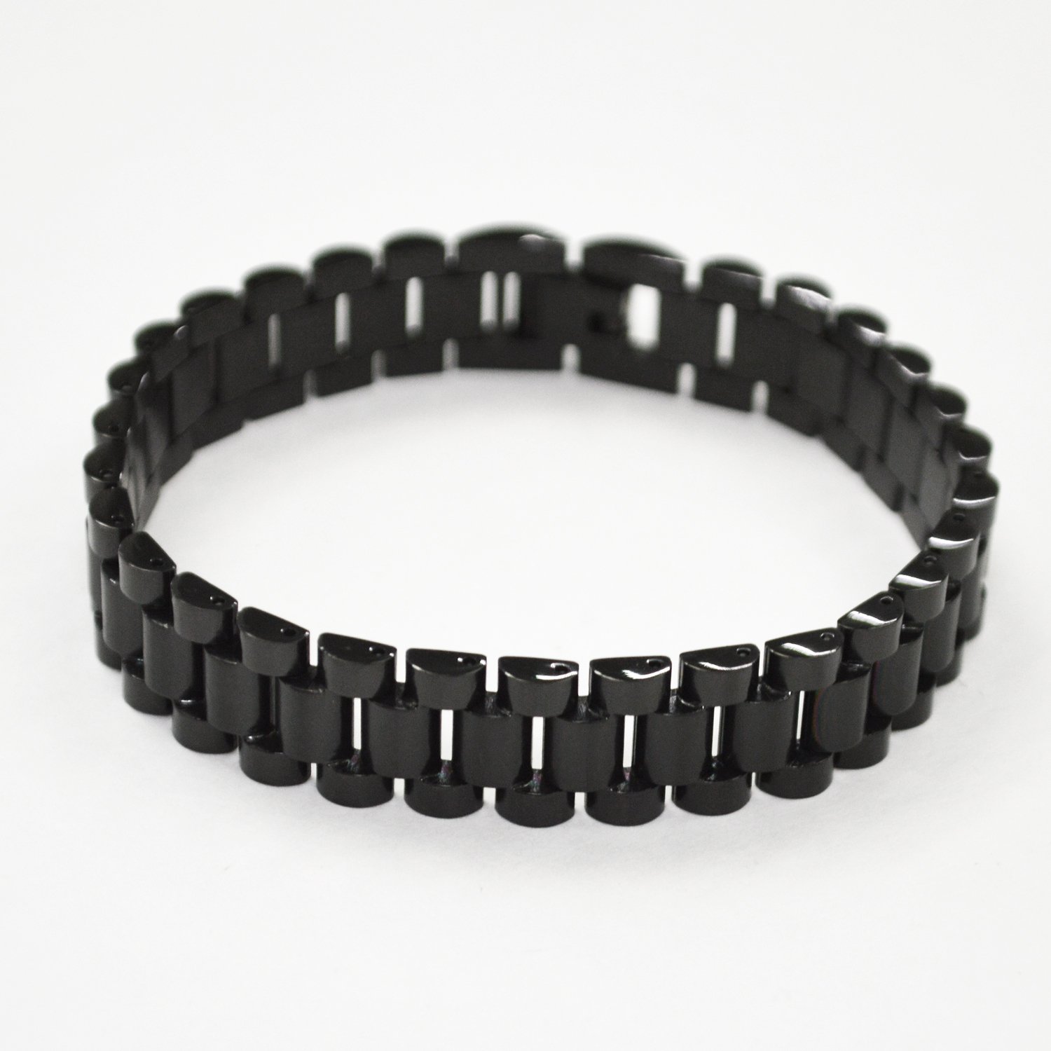 10mm Designer Inspired Black Plated Bracelet 84-1784B-10
