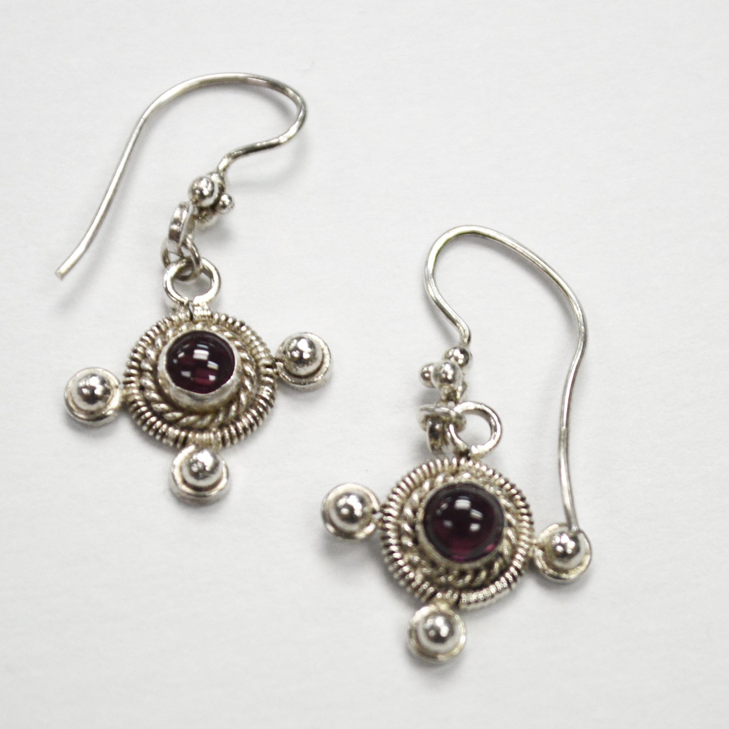 Garnet Stone Dangling Earring 53-4086