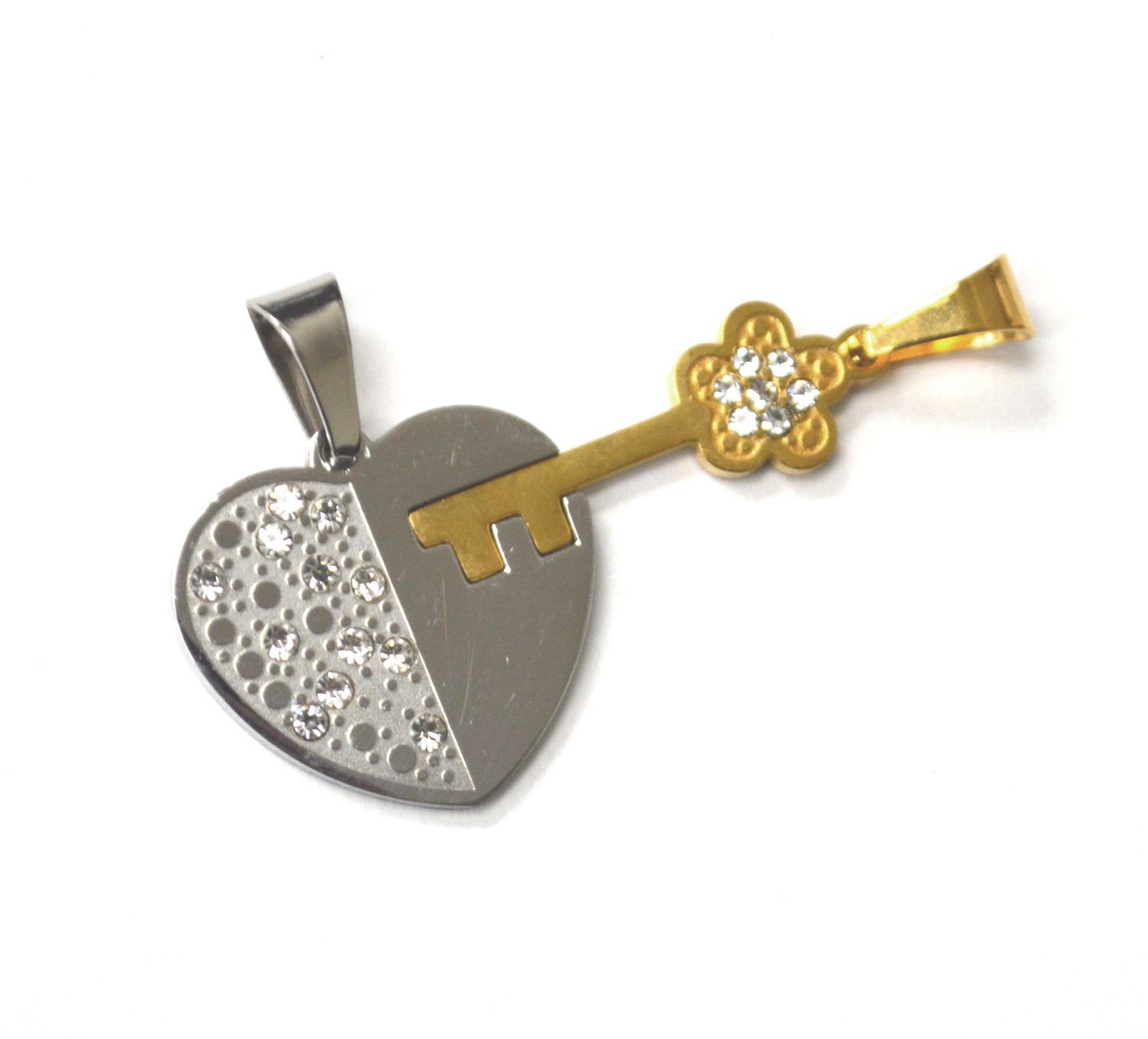 Heart Key Stainless Steel Pendant 86-2827-2T