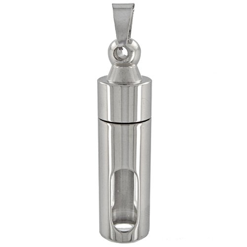 Openable Screw Type See Through Glass Cylinder Pendant 86-1687S