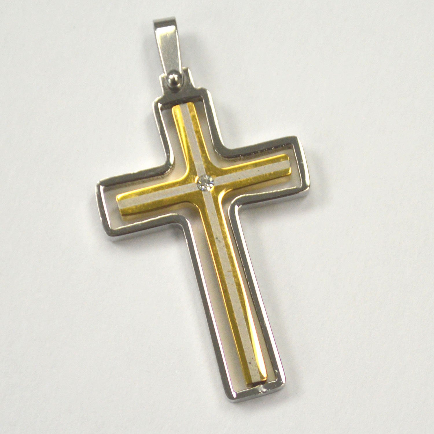 CROSS 2 Tone GOLD  PLATED  PENDANT (26x42mm} 86-1431G