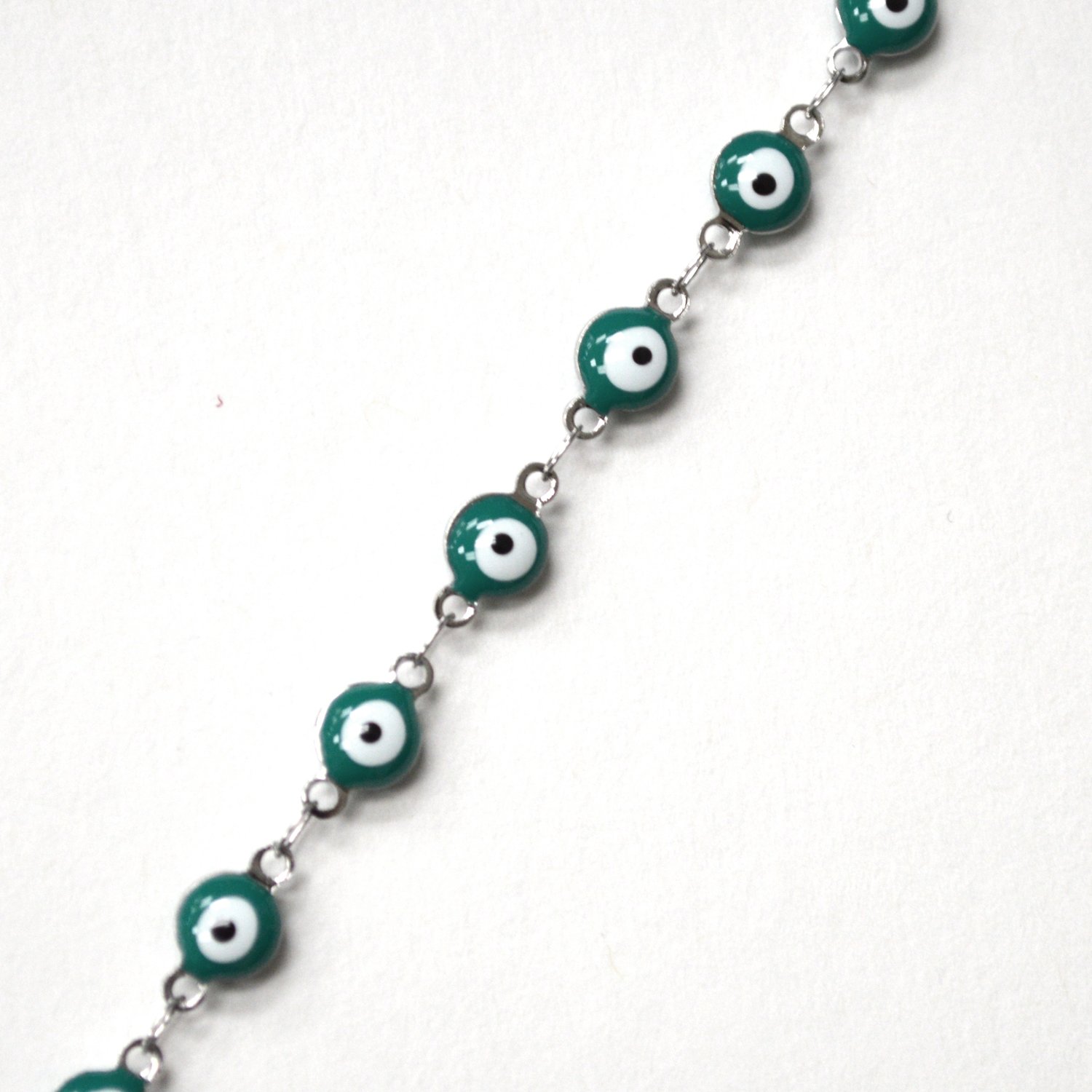 Eye Stainless Steel Anklet 82-1815S-Sage Green