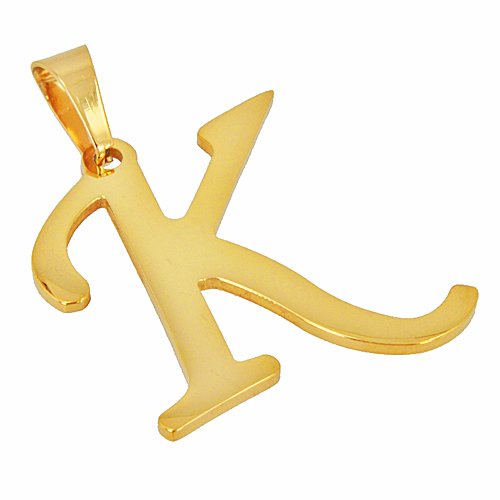 K Initial Gold IP Plated Pendant