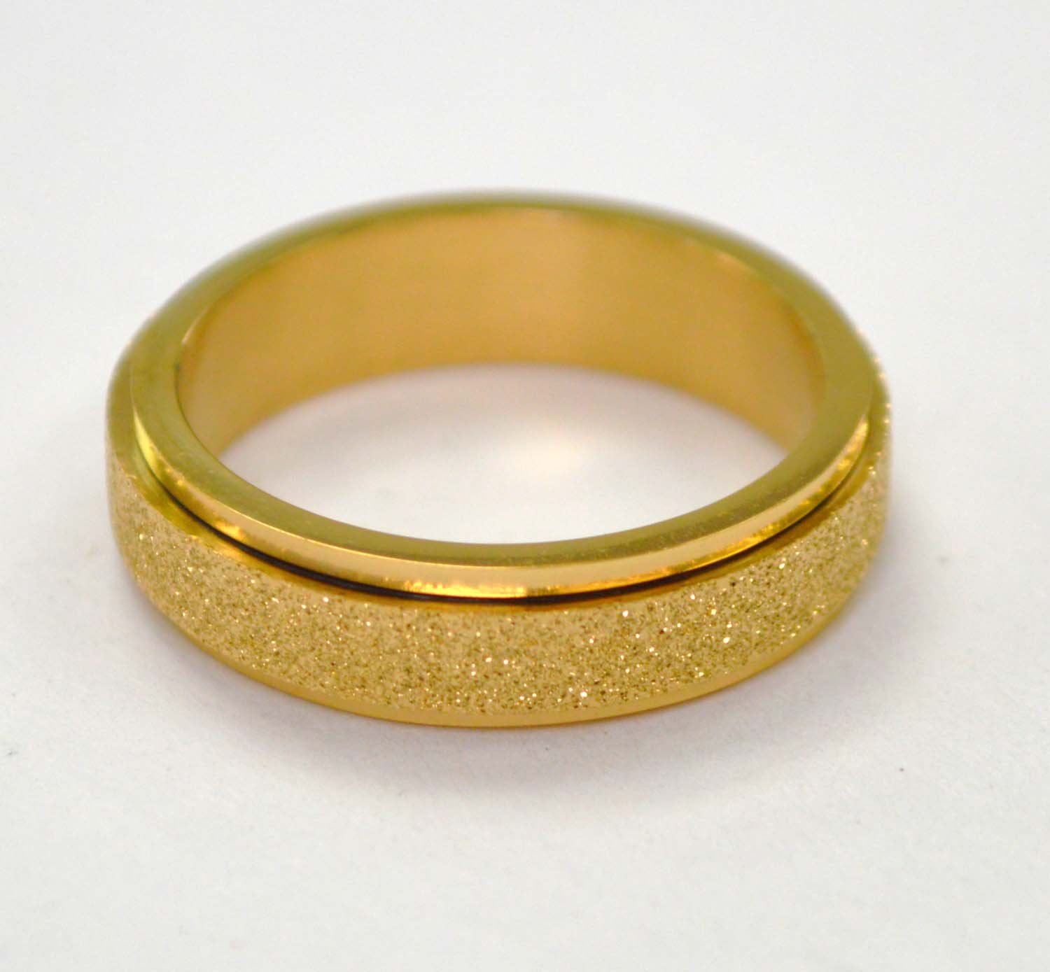 Gold IP Plated Glitter Spinner Ring 81-1436G