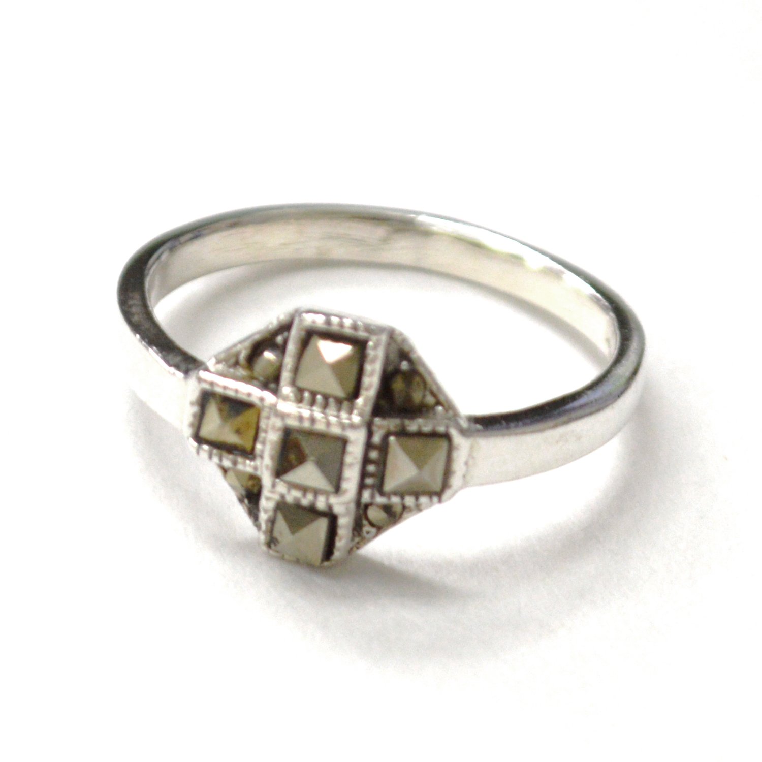 Marcasites Stones Sterling Silver Ring 51-3063