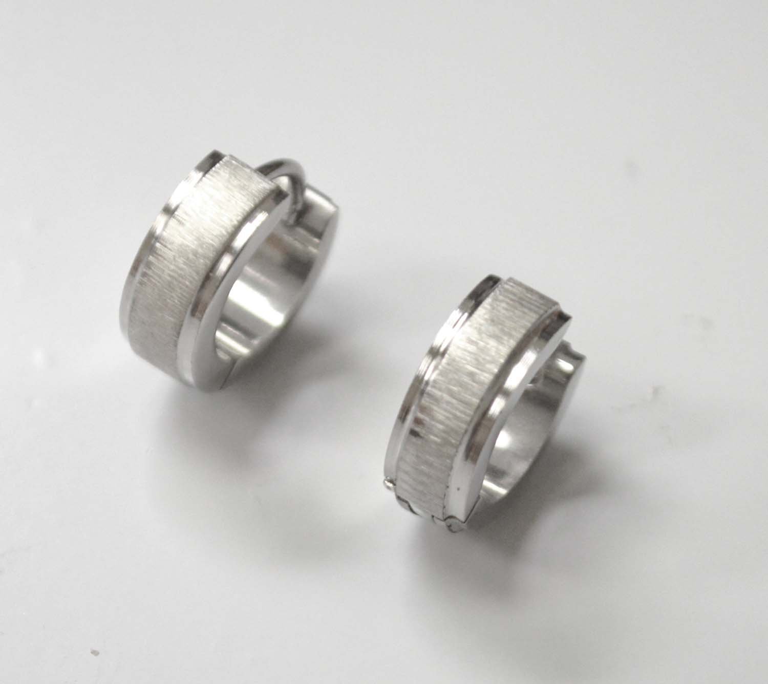 Glitter Stainless Steel Huggies Earring 83-549S