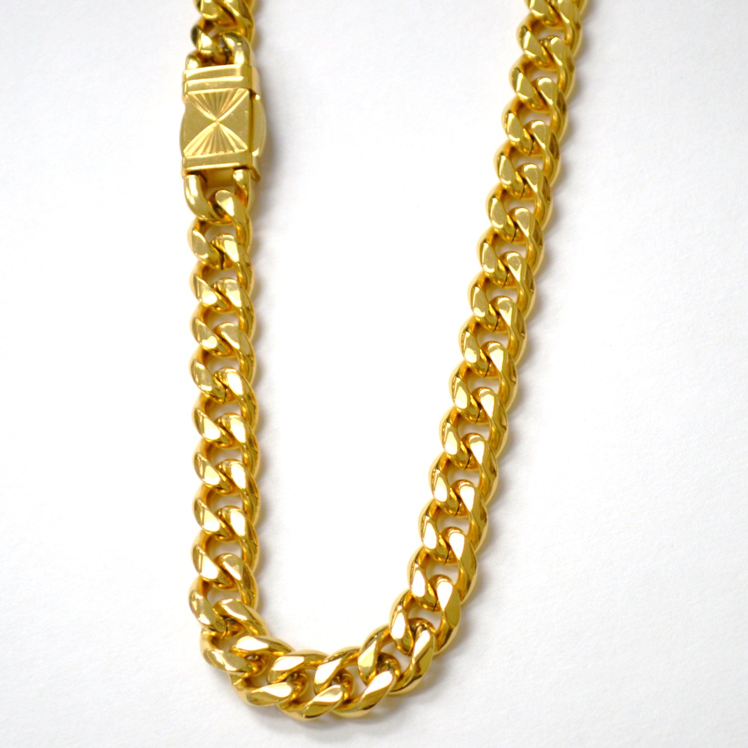 11mm Miami Cuban Gold Plated with Fancy Lock 85-279G-11