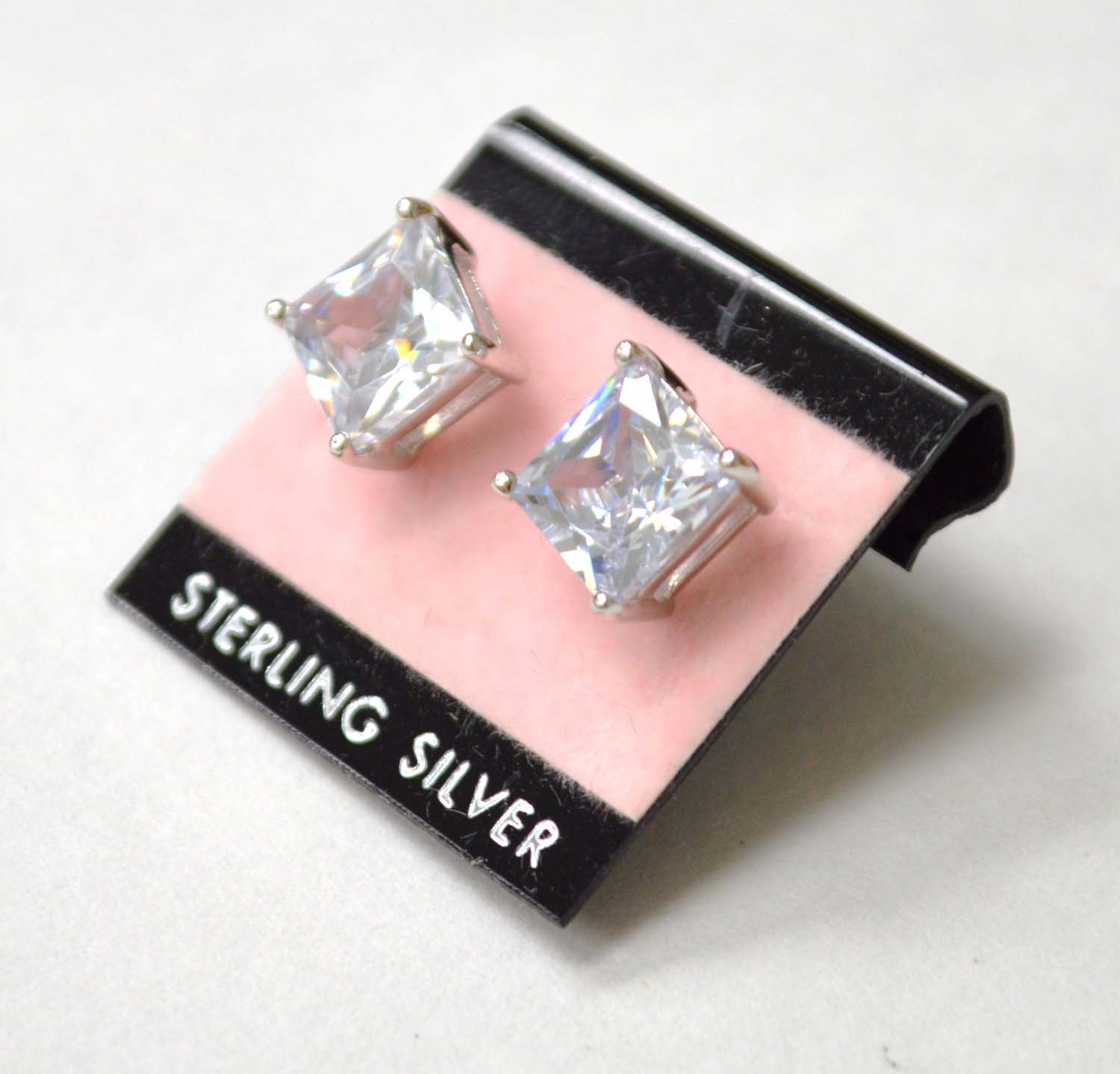 Square CZ Stud Casting Earrings 53-027