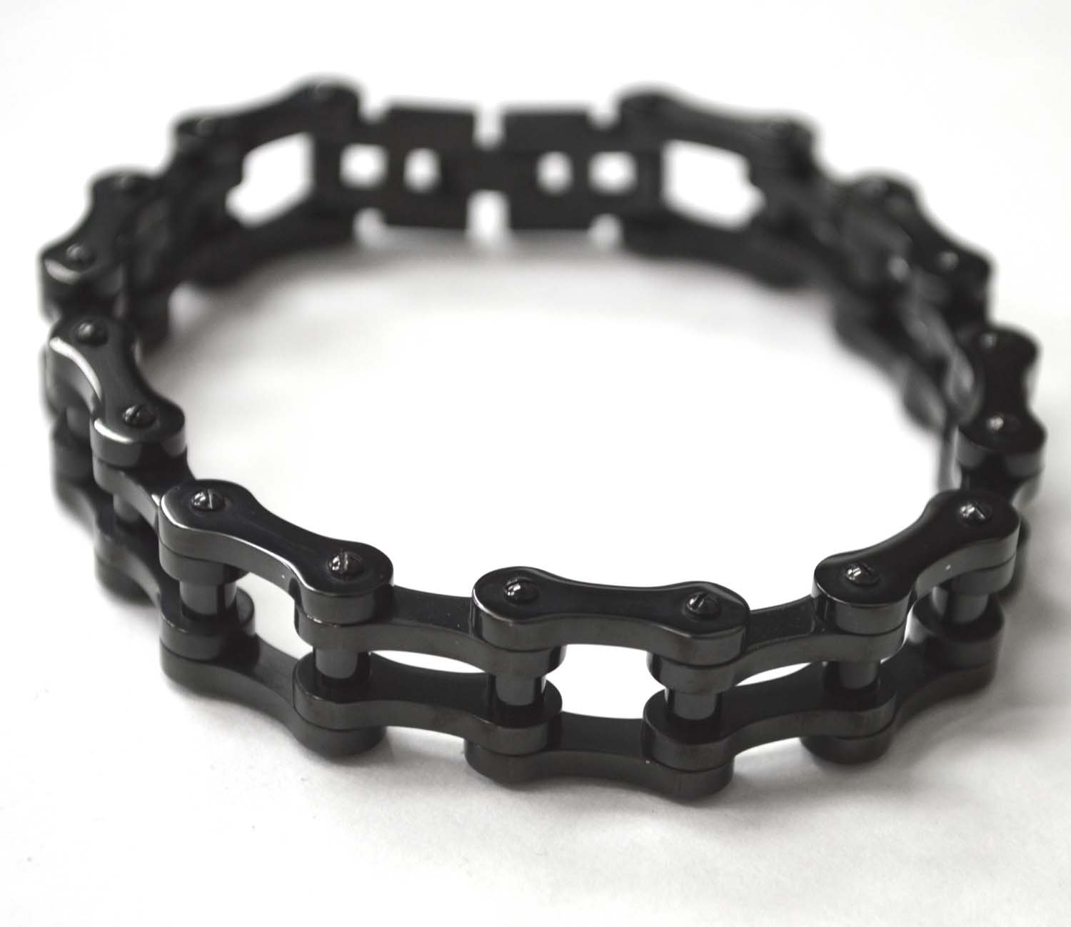 15mm Bicycle Link Black Plated Bracelet 84-1356B-15