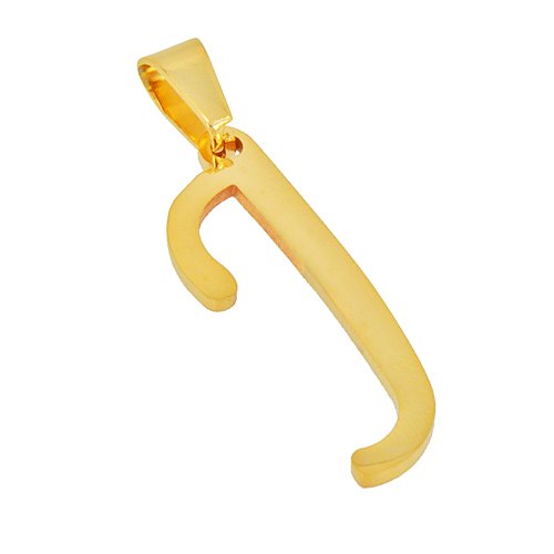 J Initial Gold IP Plated Pendant