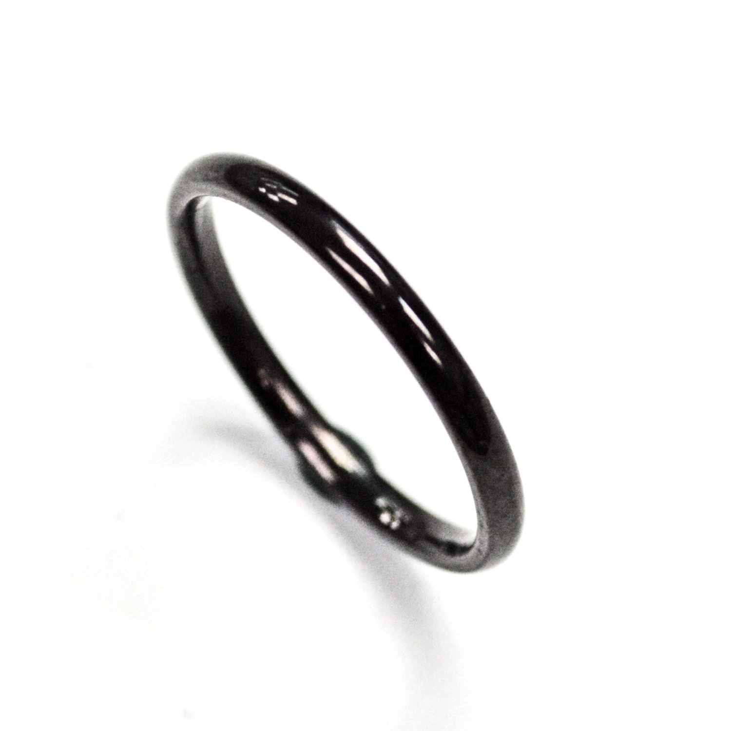 Plain Band Black Plated  Ring (2mm) 81-214-2