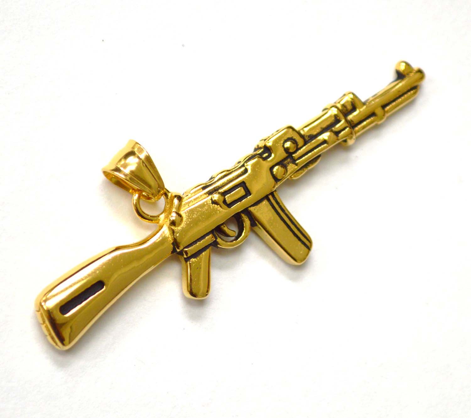 MACHINE GUN GOLD PLATED Pendant 86-1836G