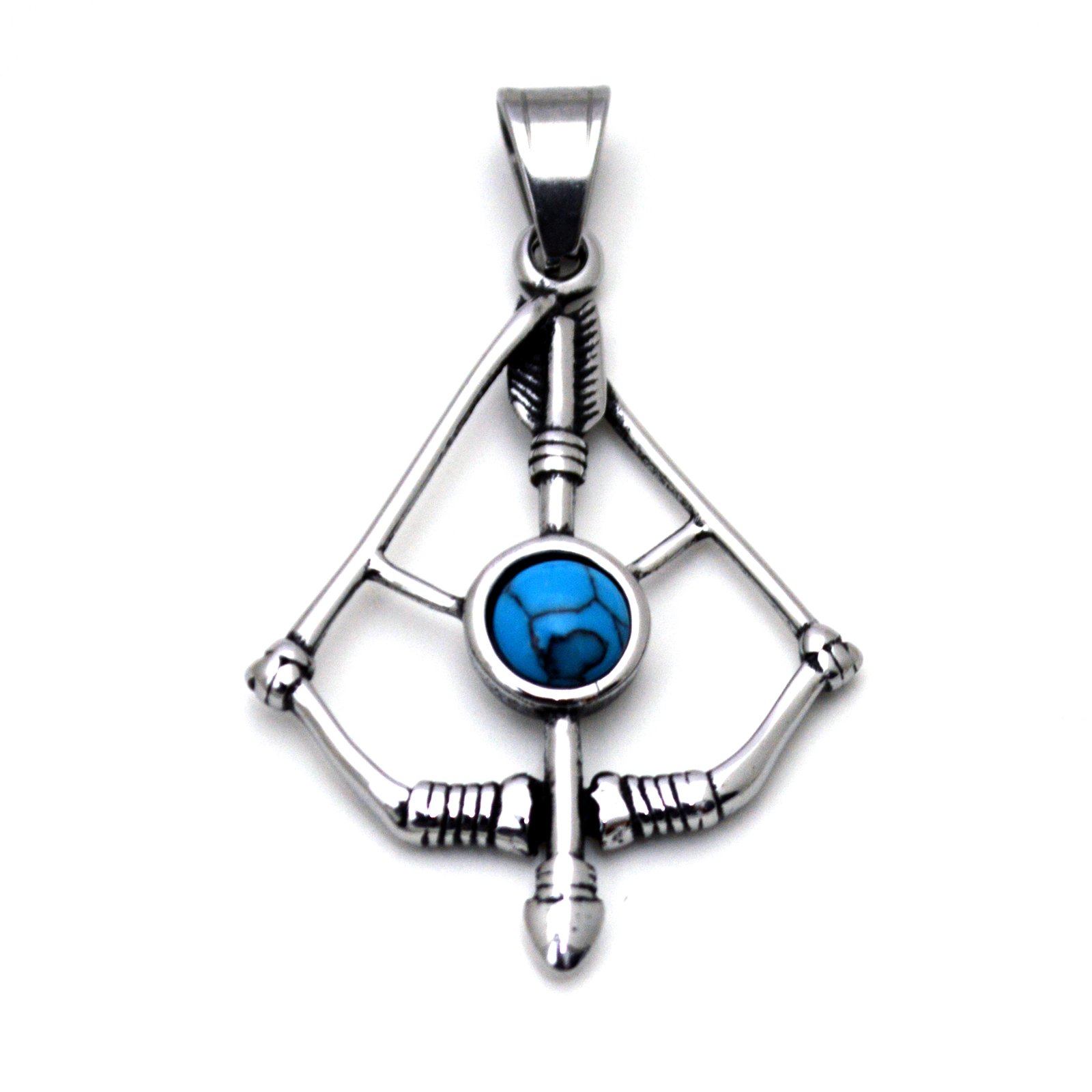 Bow & arrow with turquoise pendant 86-2225