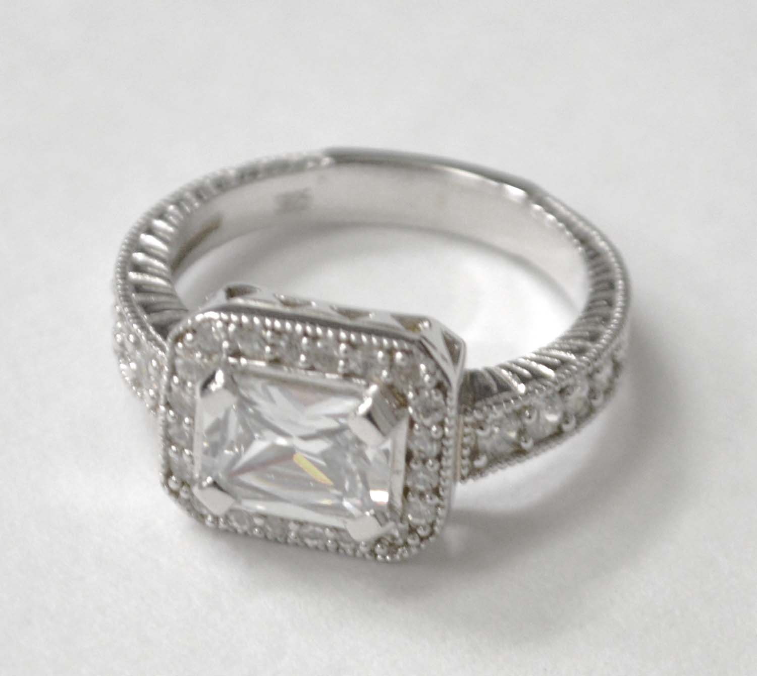 CZ Stone Ring Sterling Silver 51-2083