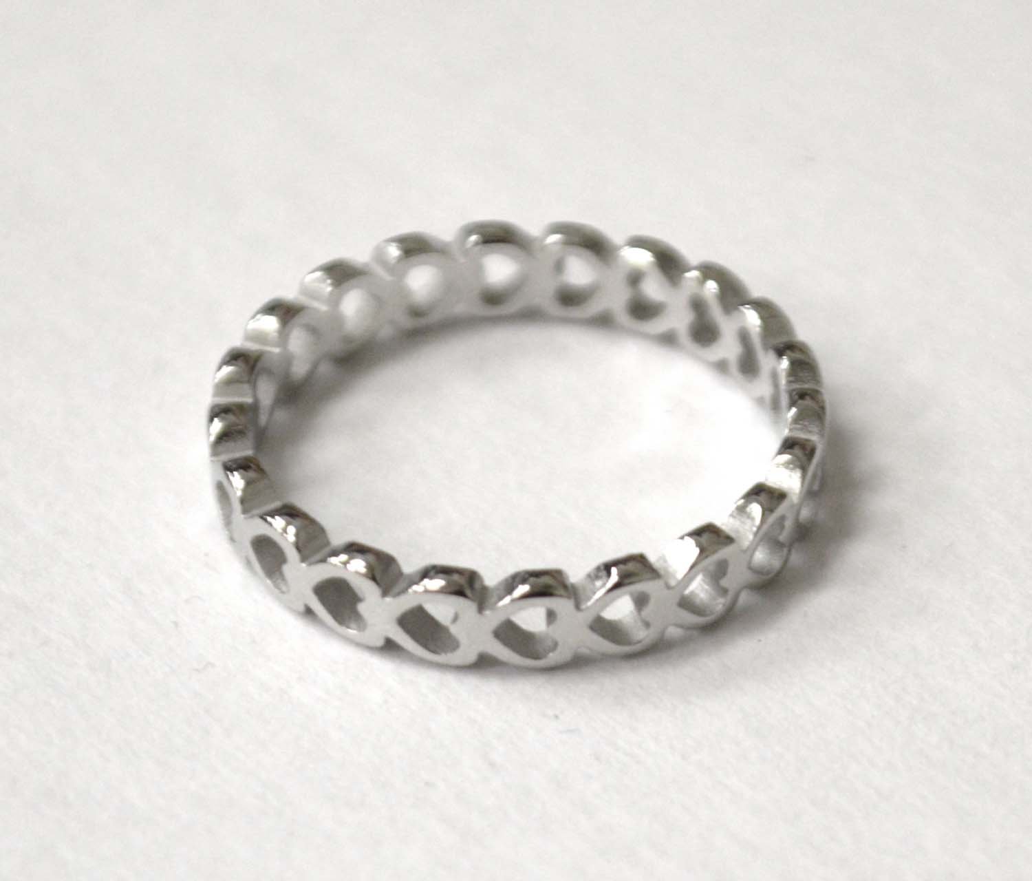 Heart Connect Stainless Steel Ring  81-1513S