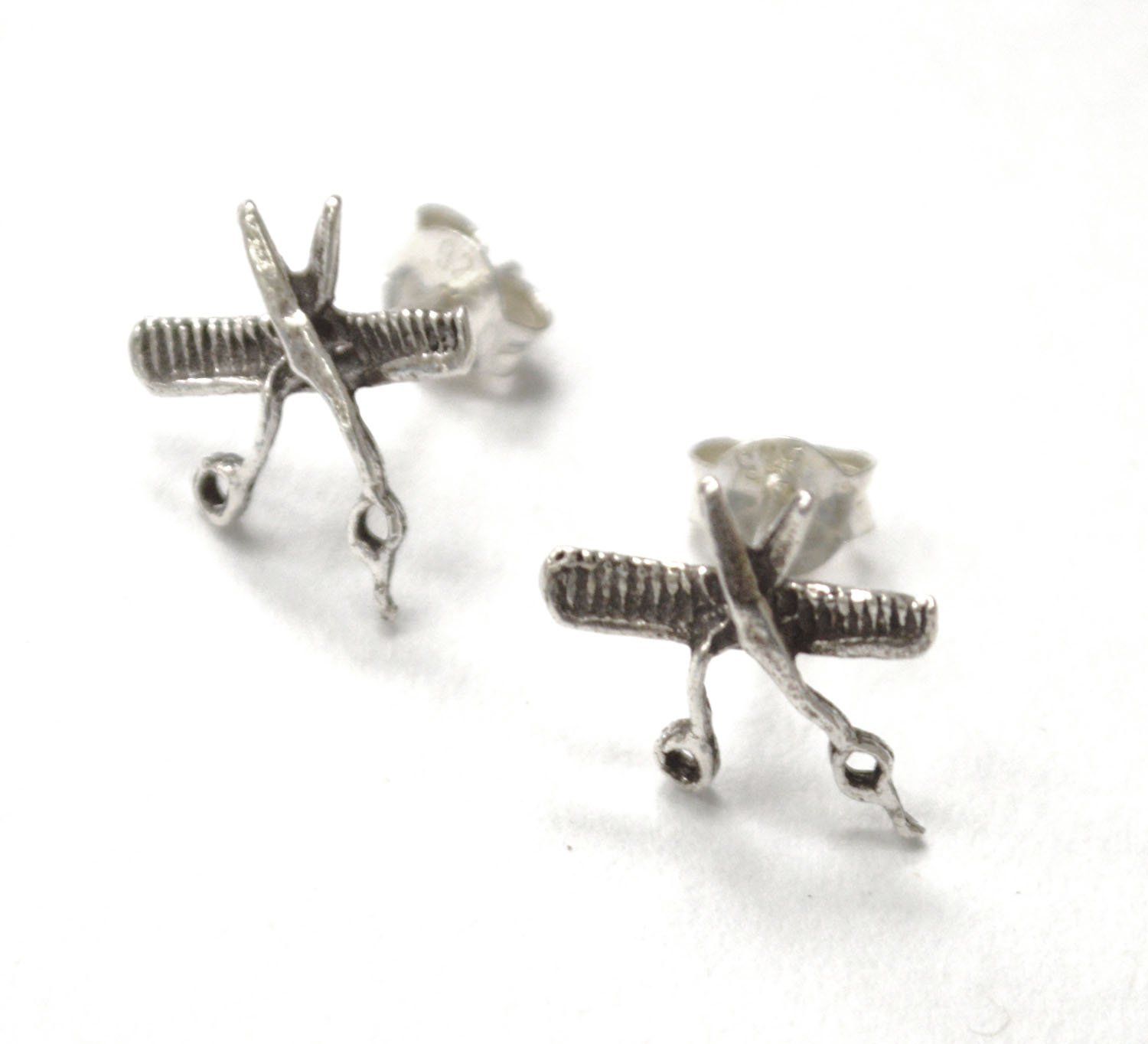 Scissor and Comb Stud Sterling Silver 53-5289
