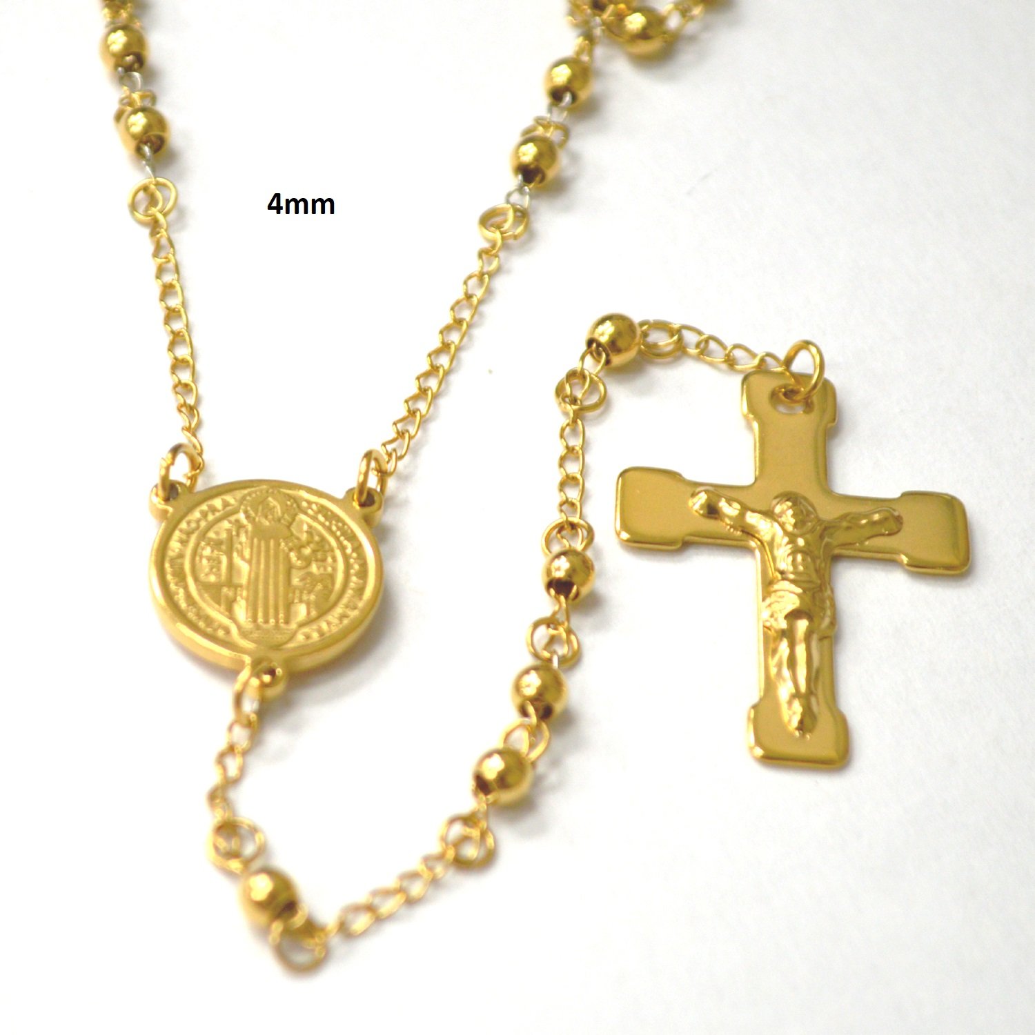 4mm Gold Plated Rosary 87-34G-4