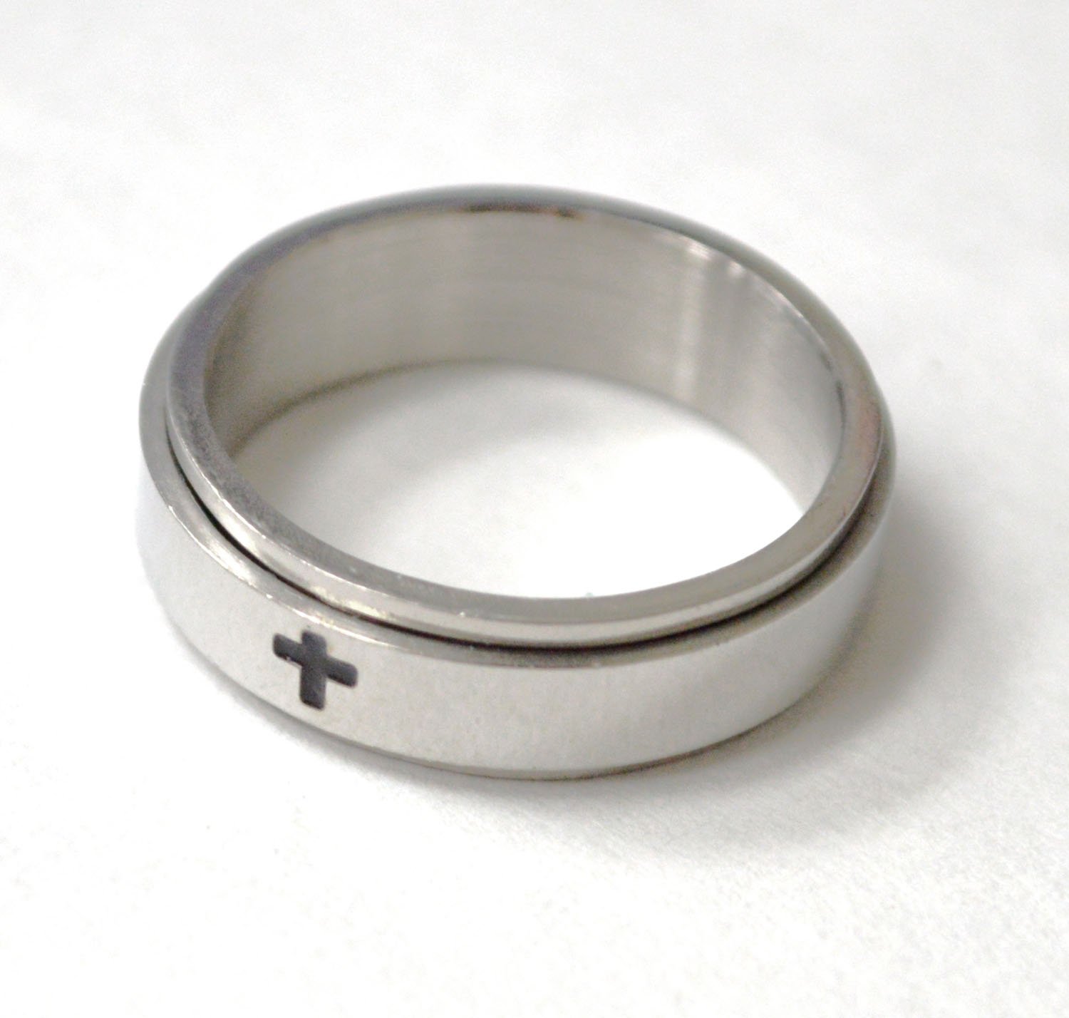 Cross Spinner Stainless Steel Ring 81-1641S