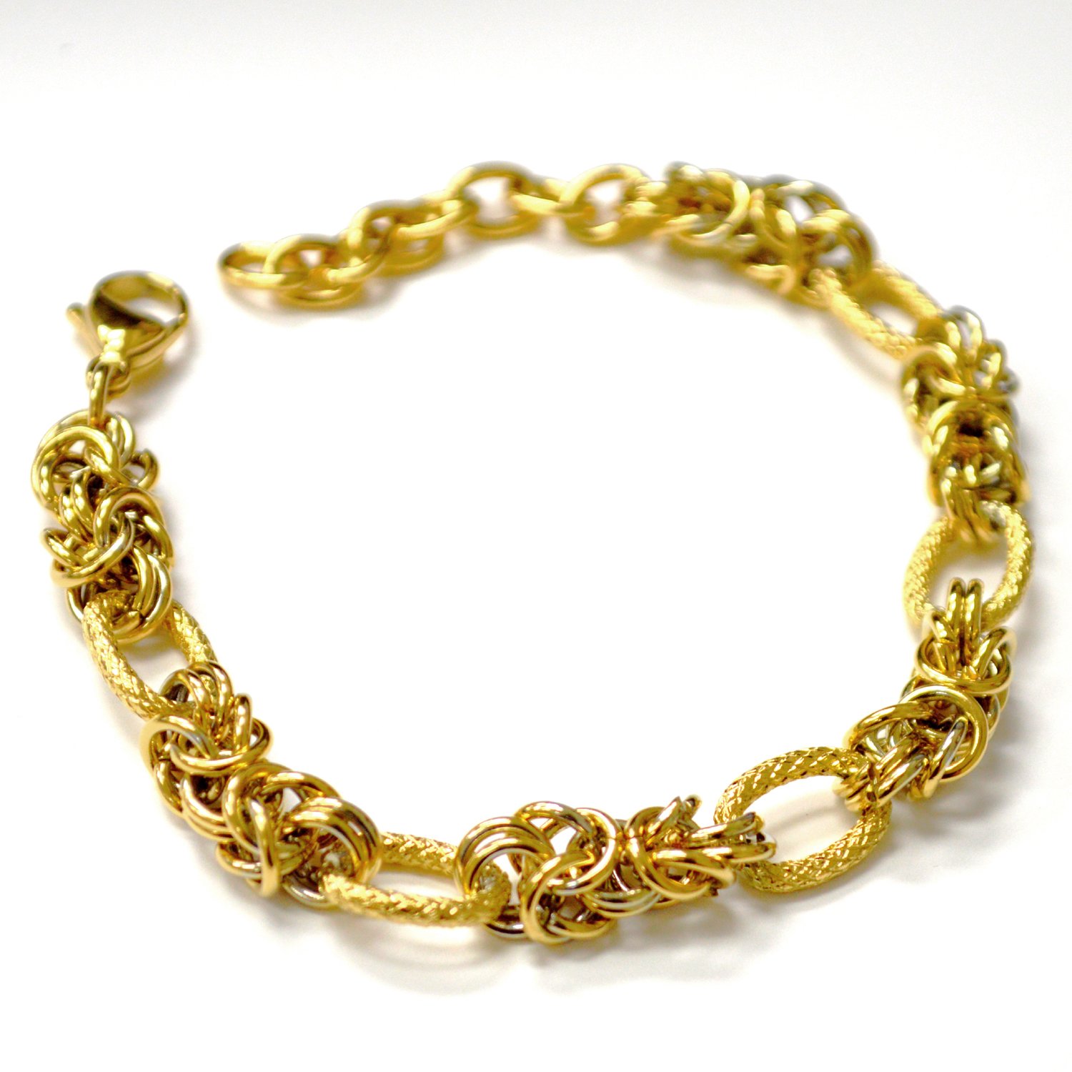 Byzantine Filigree Gold IP Plated Bracelet 84-1991G