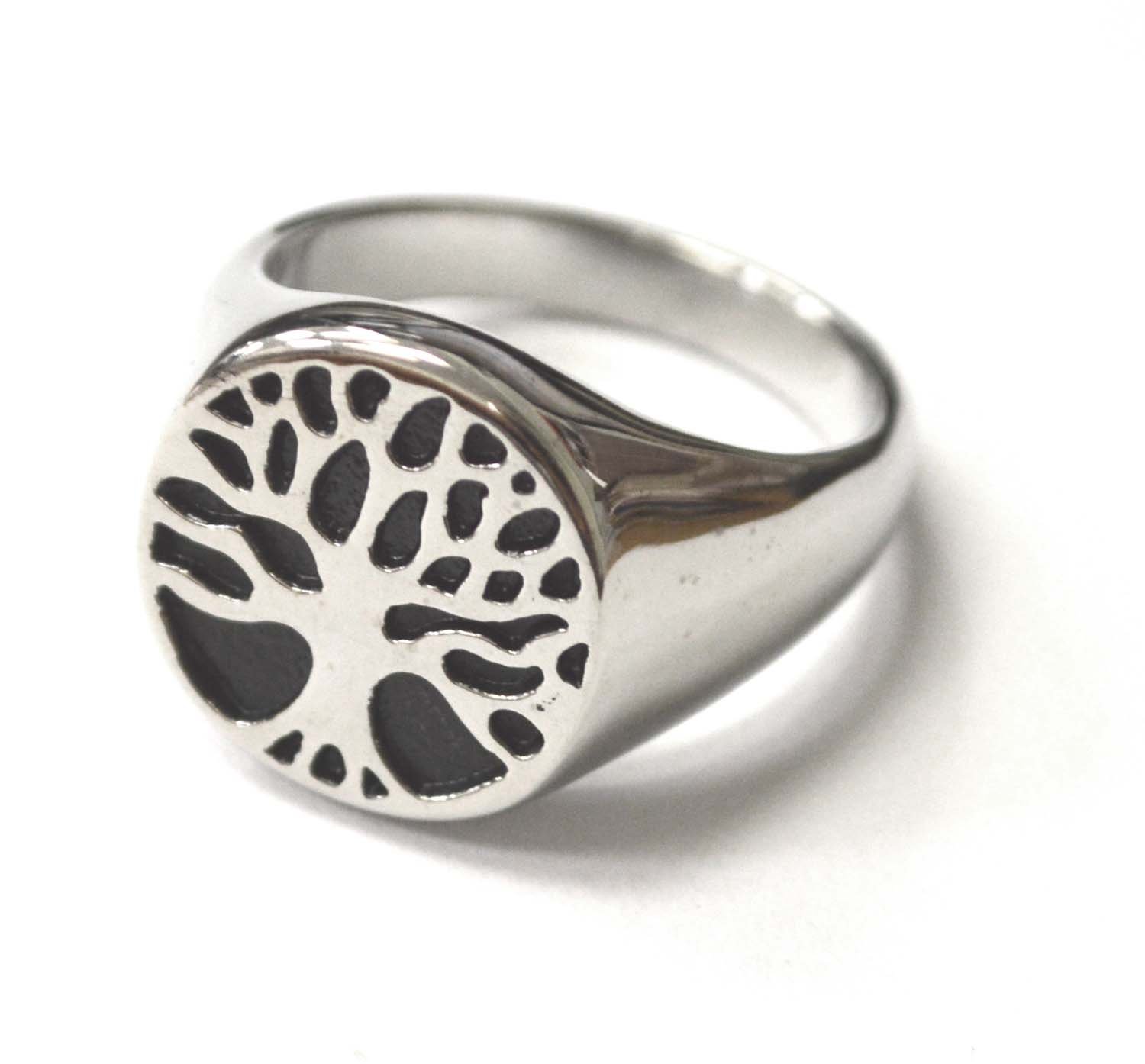 Tree of Life Stainless Steel Ring 81-1205S-Sm