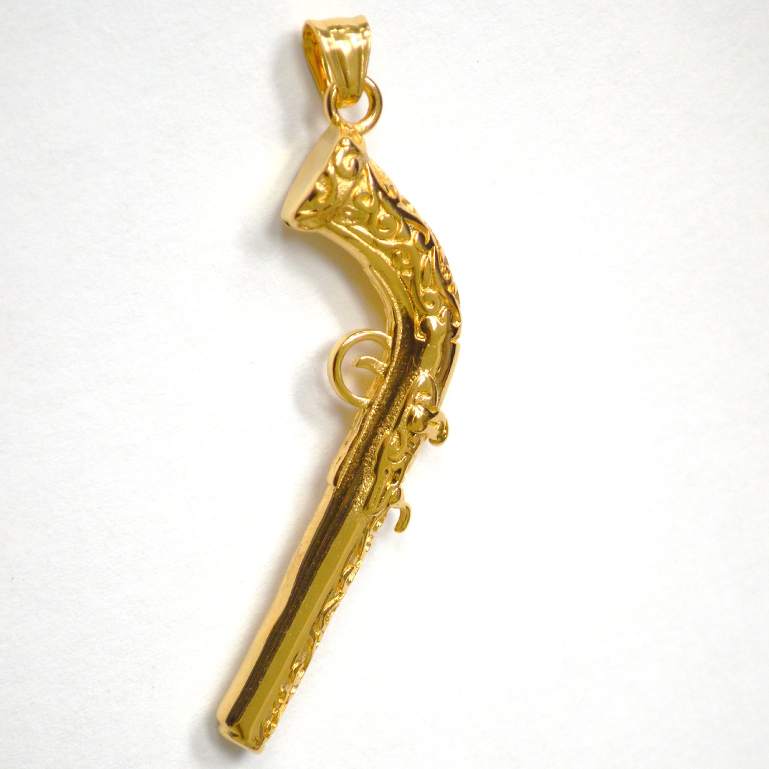 Pistol Gun Gold Plated Pendant 86-2914G