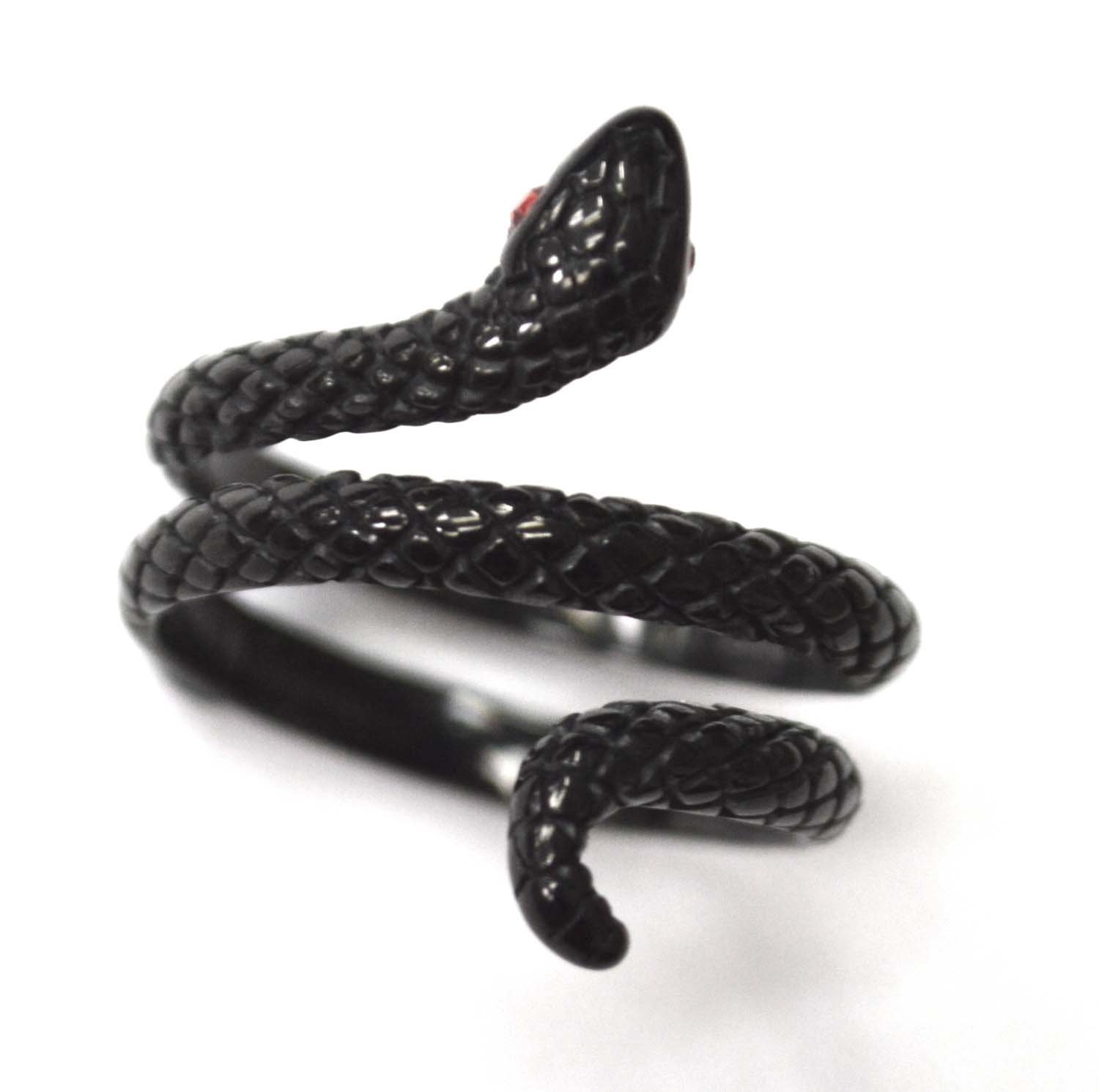 SNAKE Black PLATED With Red Eye 81-1339B-Red