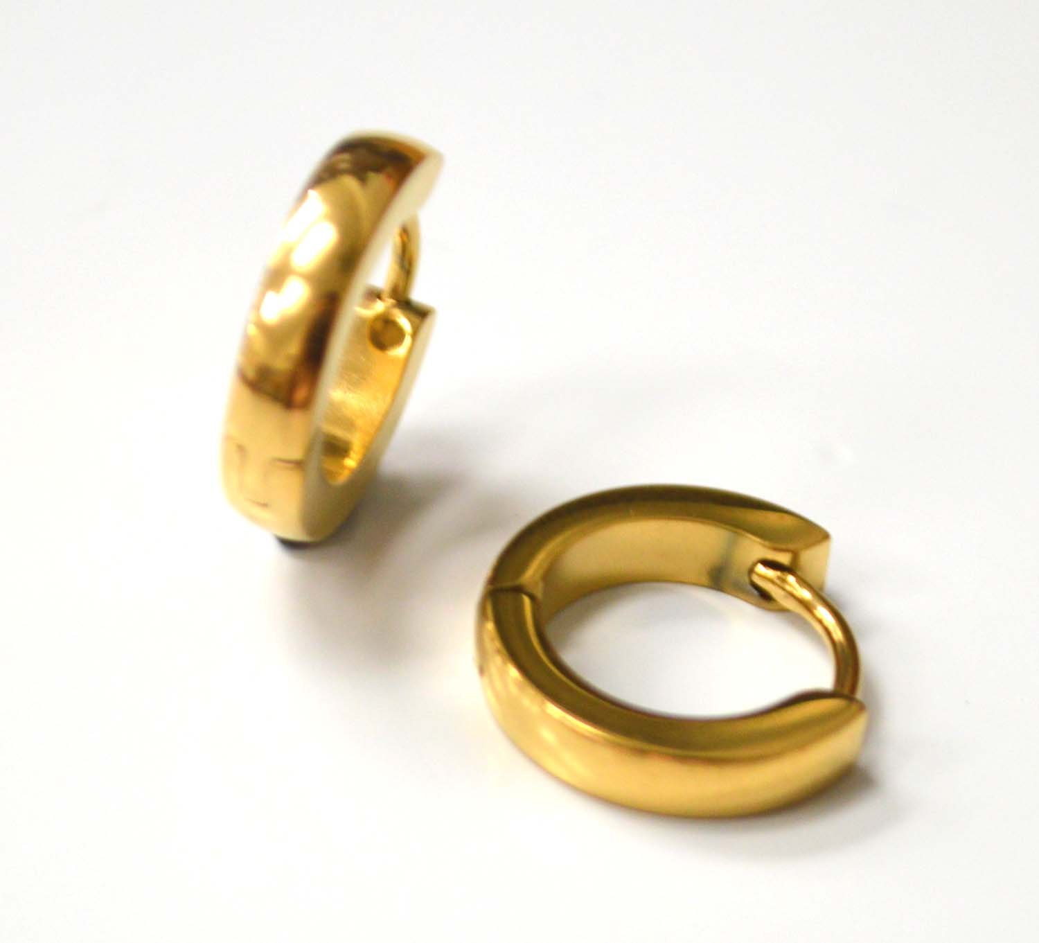 Curve Top Gold Plated Huggies Earring  83-258G