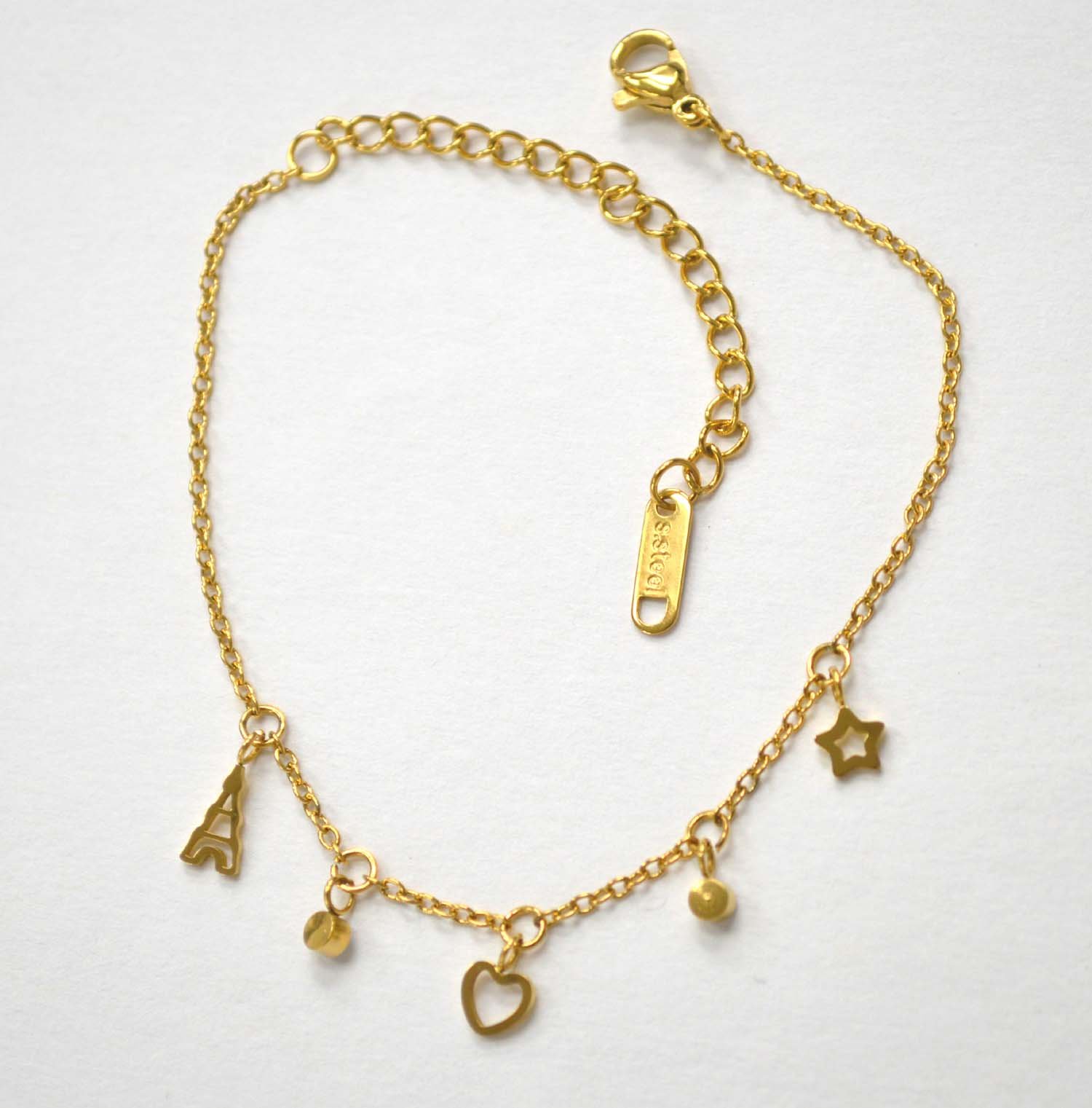 Charms Gold IP Plated Bracelet 84-1864G