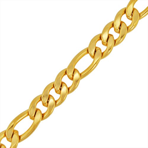 12mm Figaro Gold IP Plated Bracelet 84-110G-12