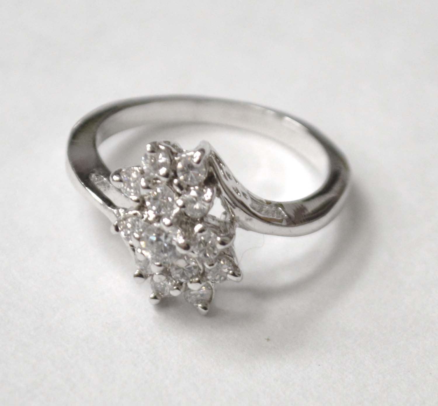 CZ Stone Ring Sterling Silver 51-2017 Clr