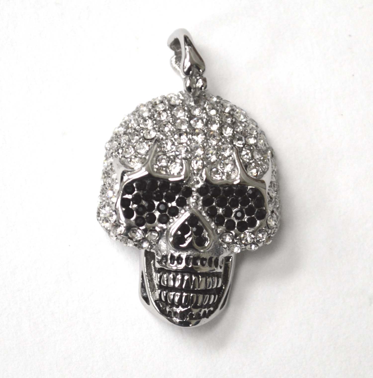 Skull Head with Stones Stainless Steel Pendant 86-2550