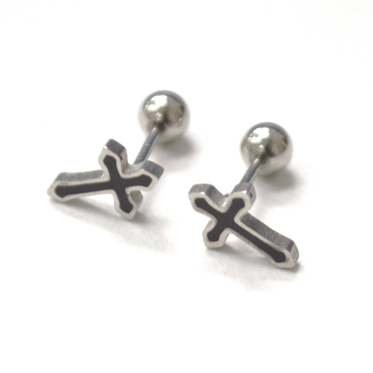 Cross Screw Ball Back Earrings 83-953