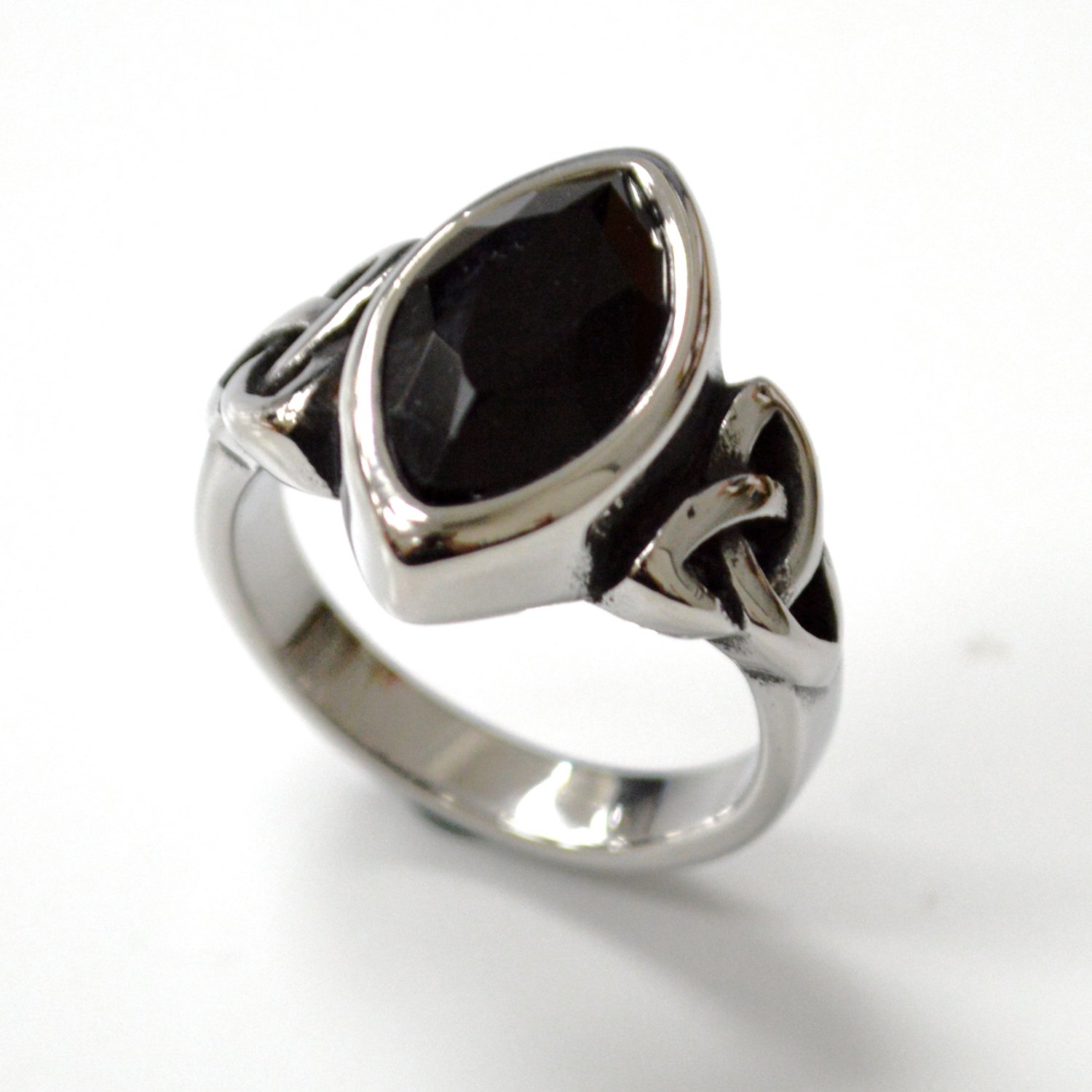 Black Stone Stainless Steel Ring 81-1676 Black