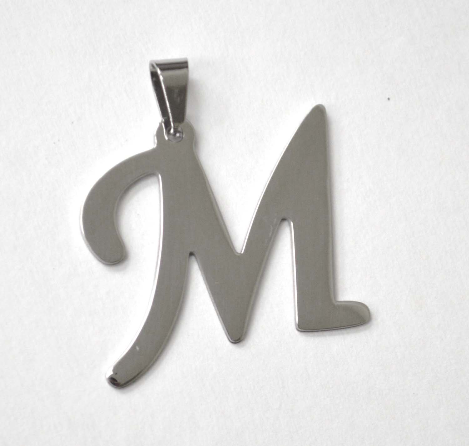 M Initial Pendant Stainless Steel 86-695S-M